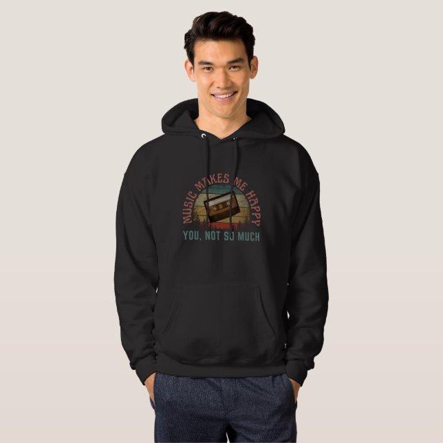 MUSIK GÖR MIG GLAD DIG INTE SÅ MYCKET HOODIE (Hel framsida)