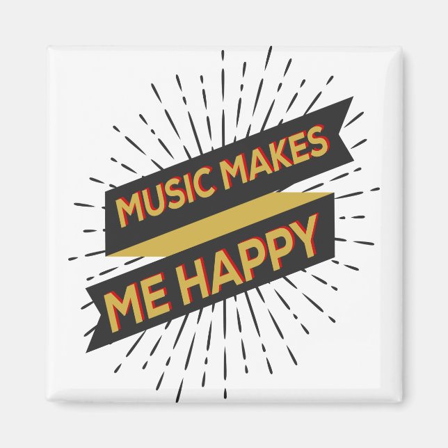 Musik gör mig lycklig magnet (Framsidan)
