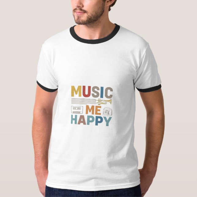 Musik gör mig lycklig t shirt (Framsida)