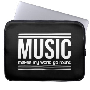 Musik gör min värld att gå rundan laptop fodral