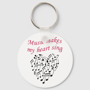 Musik gör mitt hjärta till Sjunga Nyckelring