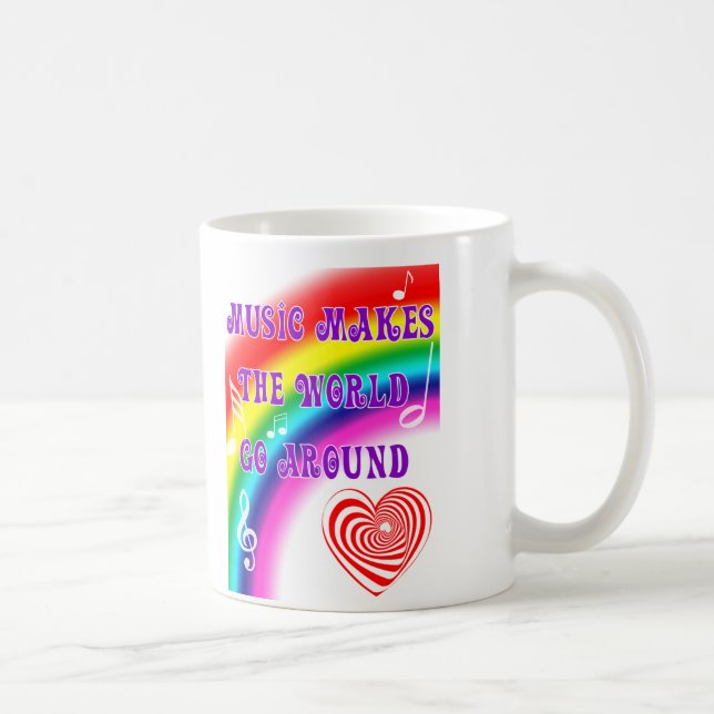Musik gör världen att gå rundan kaffemugg (Höger)