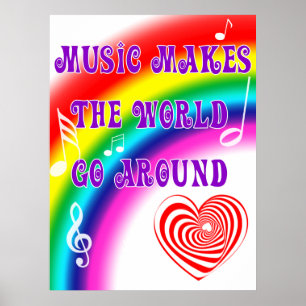 Musik gör världen att gå rundan poster
