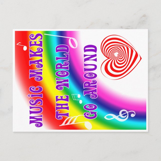 Musik gör World Go Round Vykort (Framsida)