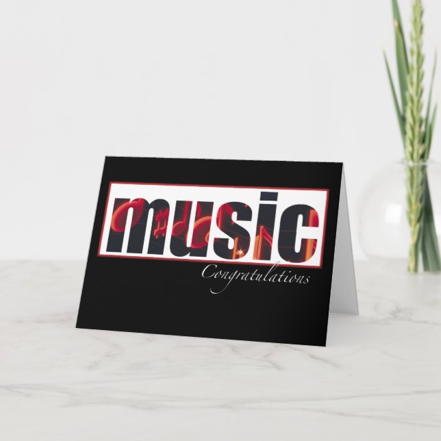 Musik-Grattisar, svart Kort (Framsida)