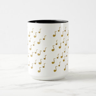 Musik, guldanteckningar mugg
