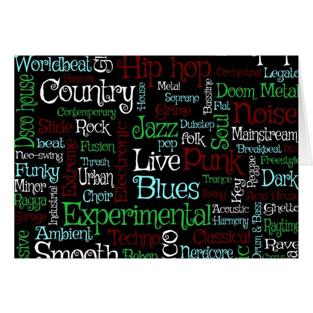 Musik Hälsningskort (Framsidan Horizontal)