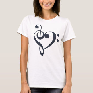 Musik Heart Treble Bass Clef Heart - Tunga Blazer T Shirt