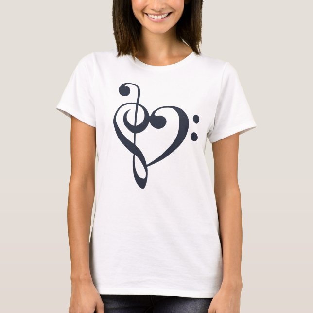 Musik Heart Treble Bass Clef Heart - Tunga Blazer T Shirt (Framsida)