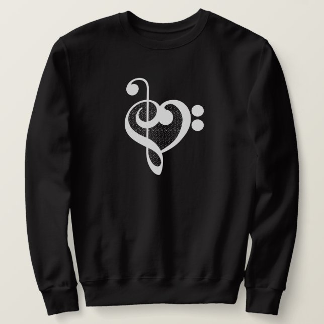Musik Hjärtat - Jag älskar musik Lång Ärmad Tröja (Design framsida)