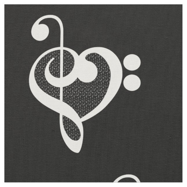 Musik Hjärtat - Jag älskar musik Tyg (Närbild)