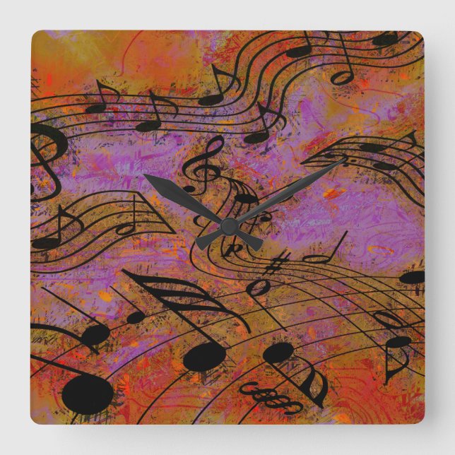 MUSIK I LUFT Klock Fyrkantig Klocka (Framsida)