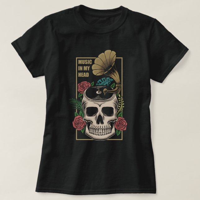 Musik i mitt huvud t shirt (Design framsida)