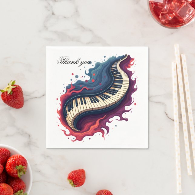 Musik i rörelse, det böjda pianot.  pappersservett (Insitu)