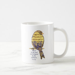 Musik i Soul Quote & Music Note Bird Kaffemugg