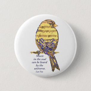 Musik i Soul Quote & Music Note Bird Knapp