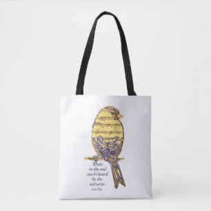Musik i Soul Quote & Music Note Bird Tygkasse