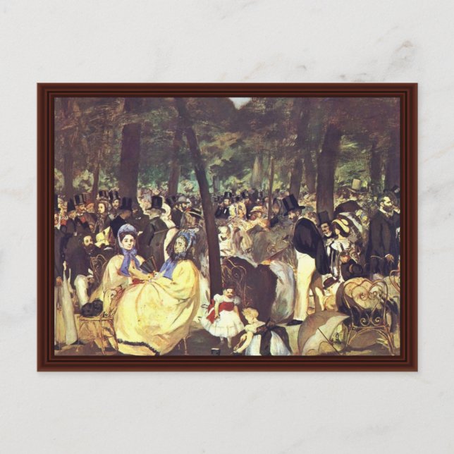 Musik i tuilerierna efter Manet Edouard Vykort (Framsida)
