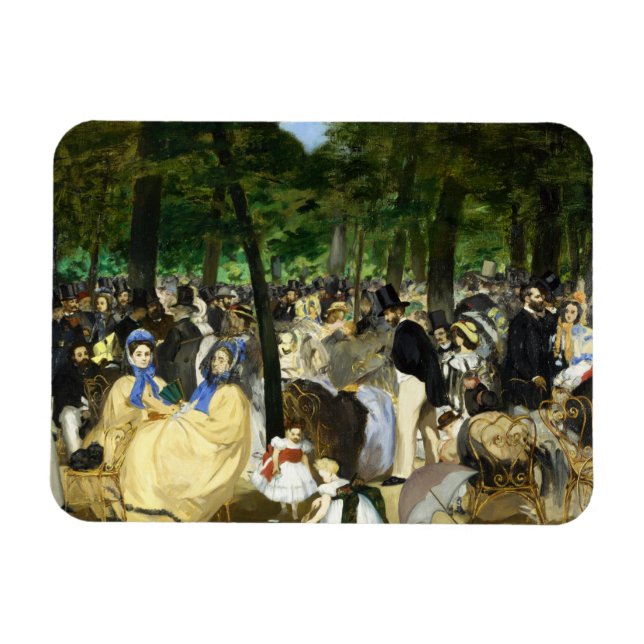 Musik i Tuileries av Edouard Manet Magnet (Horisontell)