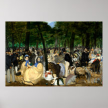 Musik i Tuileries Gardens by Manet - Poster