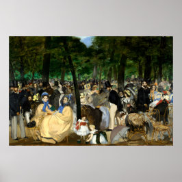 Musik i Tuileries Gardens by Manet - Poster
