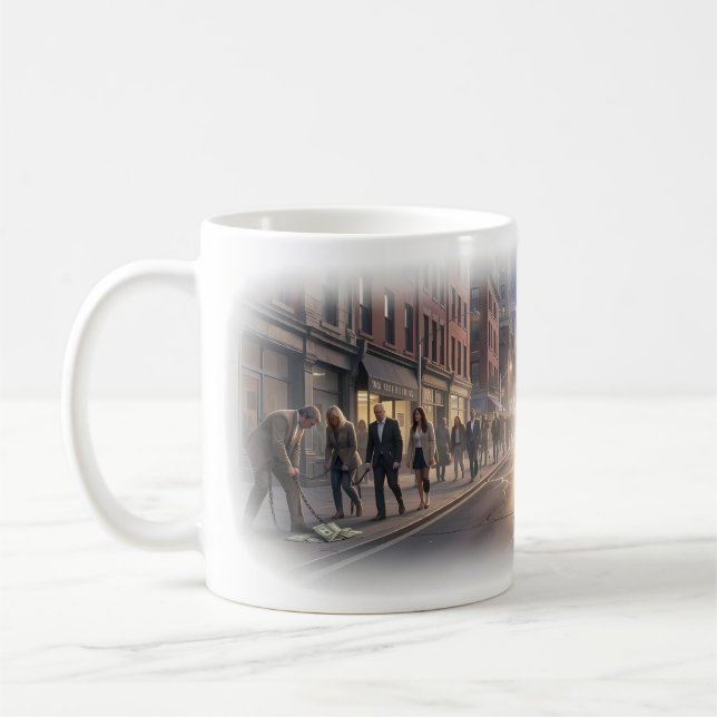 Musik i tystnad och hopp-mugg kaffemugg (Vänster)