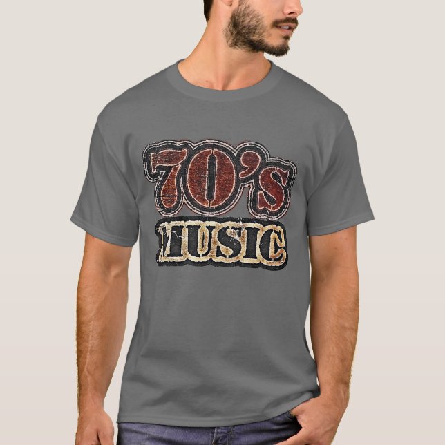 Musik i vintage 70 - T-Shirt (Framsida)