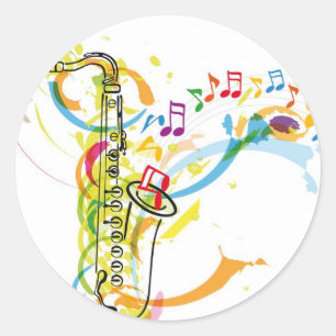Musik instrumenterar illustrationen runt klistermärke