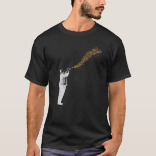 Musik-Jazz Trumpets stjärnor T Shirt