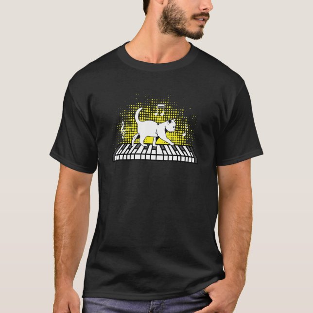 Musik Katt Instrumentalist T Shirt (Framsida)