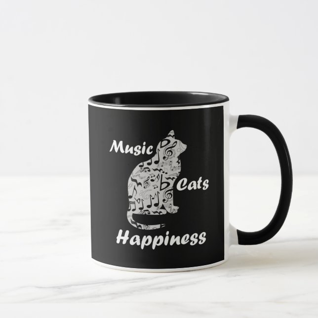 Musik Katter Lycka - Musiker Älskare Citat Mugg (Höger)