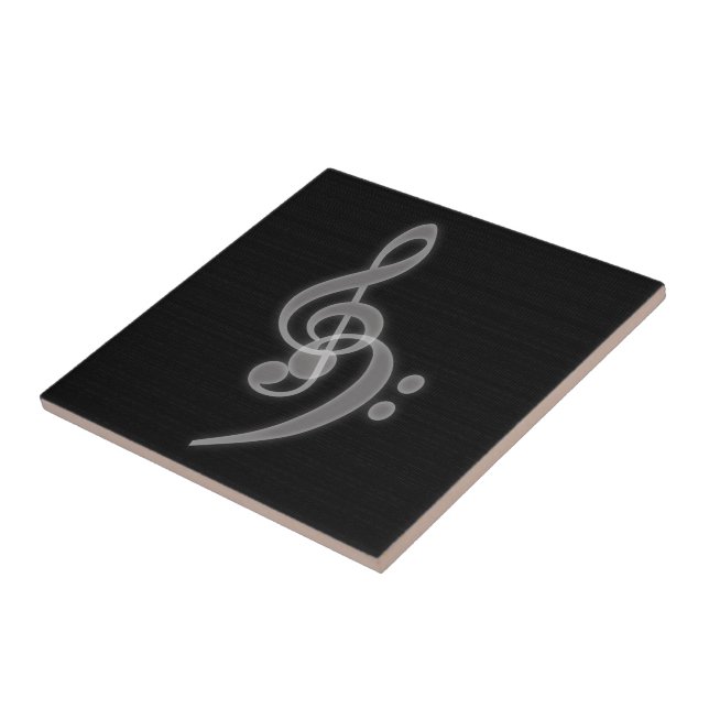 Musik - Keramiska plattan i Treble och Bass Clef Kakelplatta (Sidan)