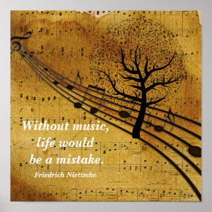 Musik - Liv utan Music Friedrich Nietzsche Poster