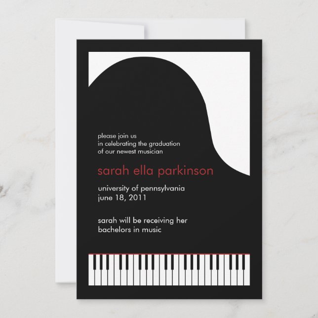 Musik Major Grand Piano Examen Meddelande (Framsida)