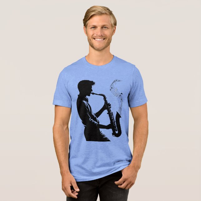 Musik manar tshirts själssaxophone player (Framsida Full)