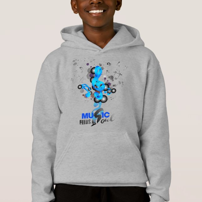 Musik Matar min sjö | Kids Pullover Hoodie T Shirt (Framsida)