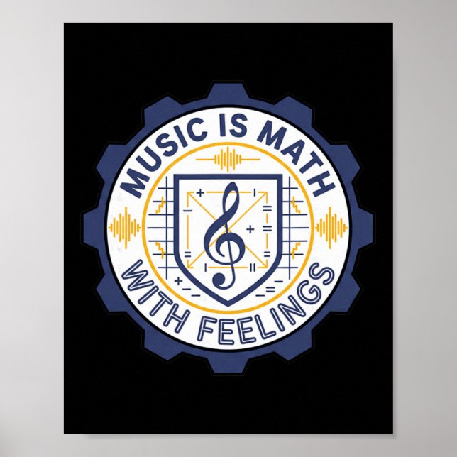 Musik Matematik Med Känslor Lärare Bynd  Poster (Framsidan)