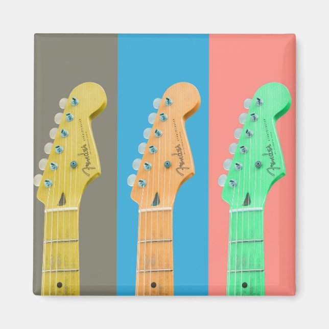 Musik med färgad pastellguitar magnet (Framsidan)