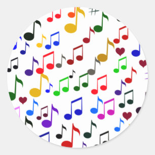 Musik med Kärlek__ Runt Klistermärke