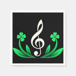 Musik med tur och klöver pappersservett