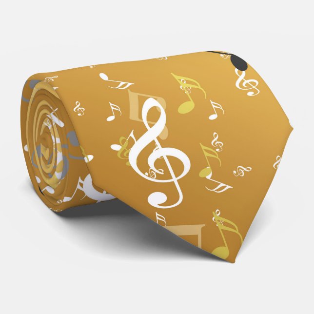 musik, musik, anteckning, vit, melodi, klef, ljud, slips (Rullad)