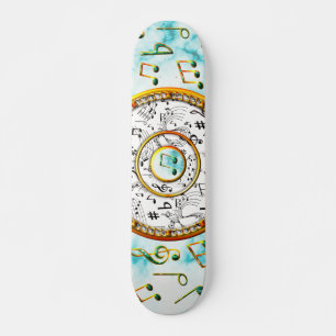 Musik, Musik noter, marmor Mini Skateboard Bräda 18,5 Cm
