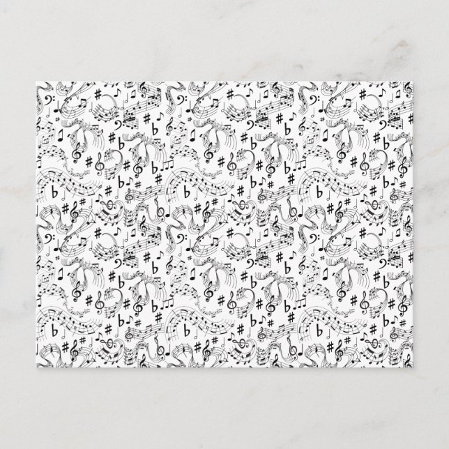 Musik, Musik noter Vykort (Framsida)