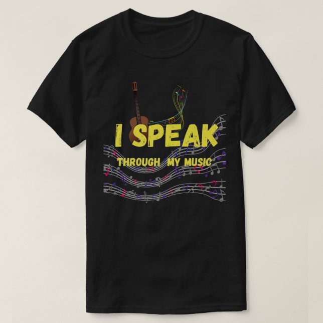 Musik, musiker och Guitar Älskare, Funny Music Te T Shirt (Design framsida)