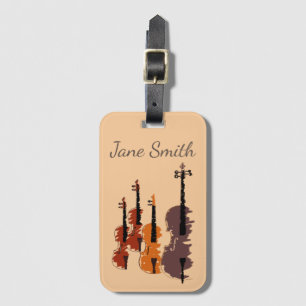 Musik namn violininstrument fodral söt musik bagagebricka