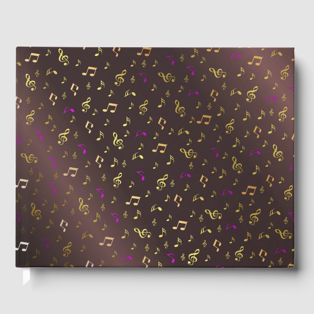 musik, not, nyckel, band, symbol, blank, elegant, gästböcker (Framsida)