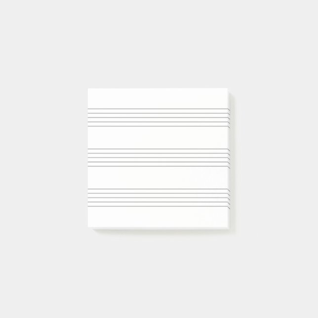 Musik Notenlinien, minimalistisch, quadratisch Post-it Block (Framsida)