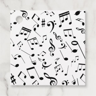 MUSIK NOTER 3 GÅVOR ETIKETTER