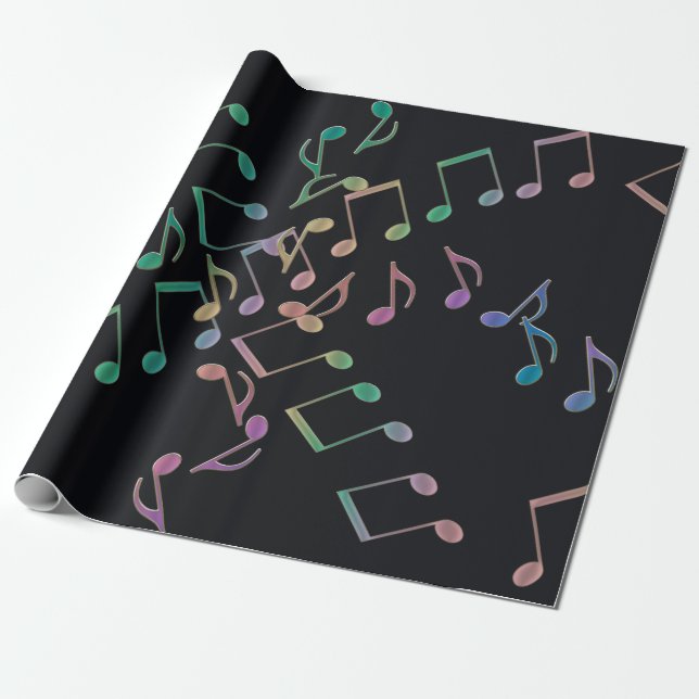 Musik noter 8th noterar kedjar presentpapper (Utrullad)
