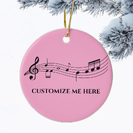 Musik noter Anpassningsbar Music Lärare Rosa jul Julgransprydnad Keramik